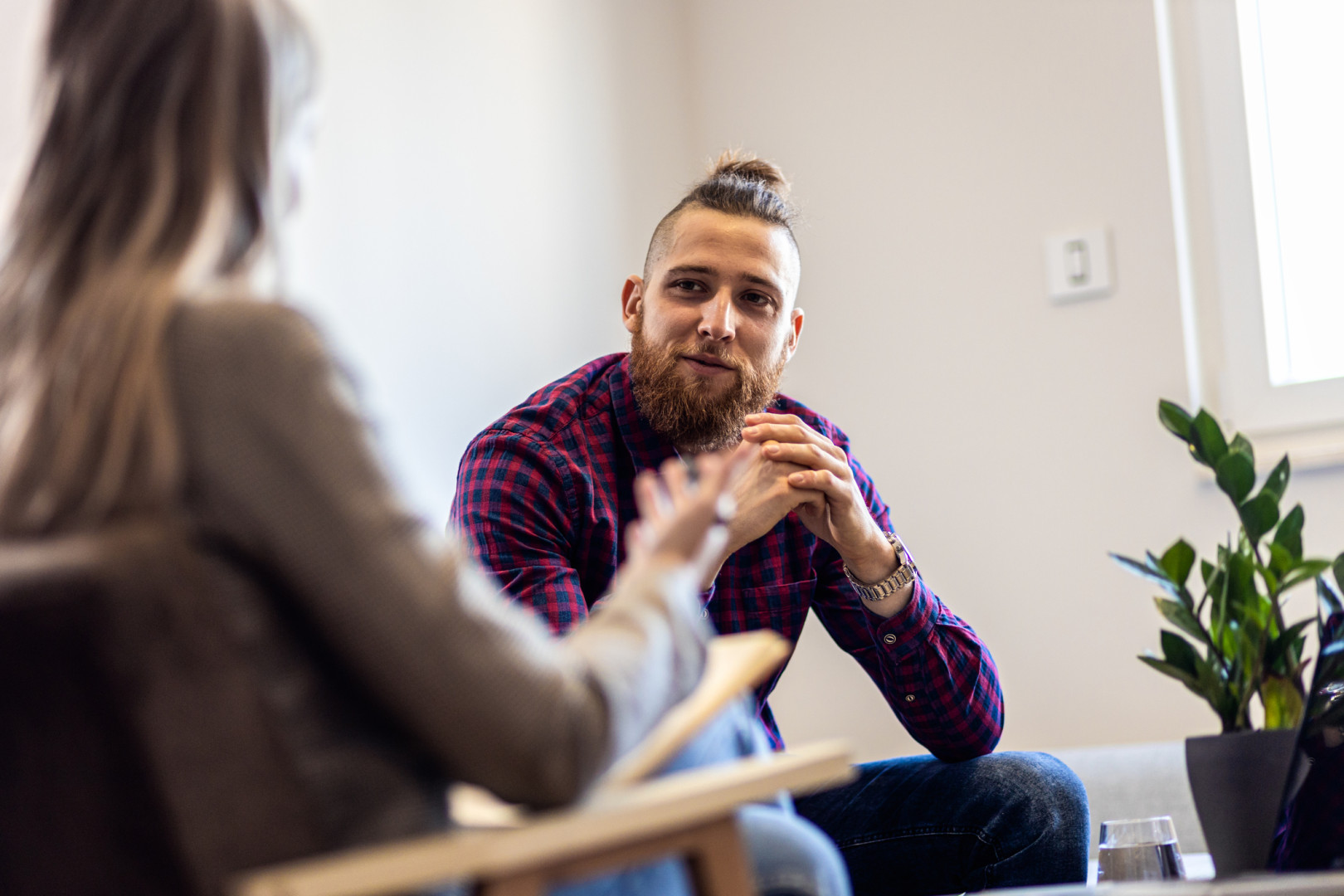 Doctor speaking with patients.